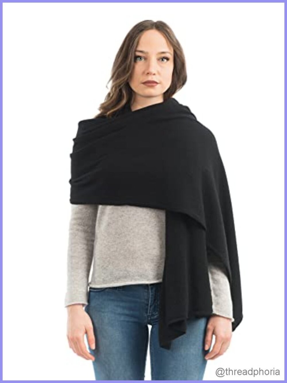 Wool Cashmere Blend Stole Wrap Shawl Lightweight Travel Scarf Italy